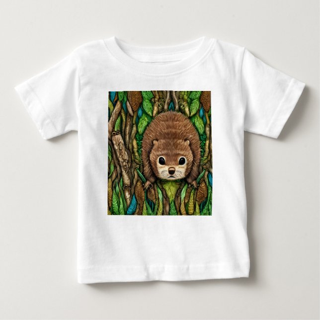 Niedliches Adorable Kleine Baby Beaver Baby T-shirt (Vorderseite)