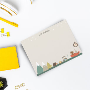 Niedliches Adventure Woodland Kids Stationery Mitteilungskarte