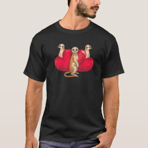 Niedliches Africa Zoo Animal Heart Meerkat T-Shirt