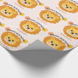 Niedliches Afrika Löwengesicht Name Kindergeburtst Geschenkpapier