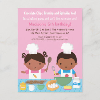 Niedliches afrikanisches amerikanisches kochendes einladung