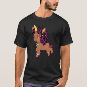 Niedliches Afrikanisches Mädchen Adorable Unicorn T-Shirt