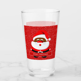 Niedliches afroamerikanisches Weihnachtsfest Glas