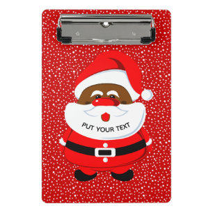 Niedliches afroamerikanisches Weihnachtsfest Mini Klemmbrett