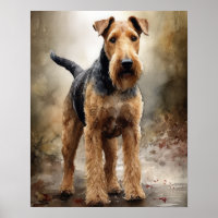 Niedliches Airedale Terrier Dog Art Print Poster