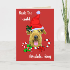 Niedliches Airedale-Terrier-Weihnachten Feiertagskarte