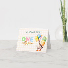 Niedliches Albernes Gänse 1. Geburtstag Geschlecht Dankeskarte