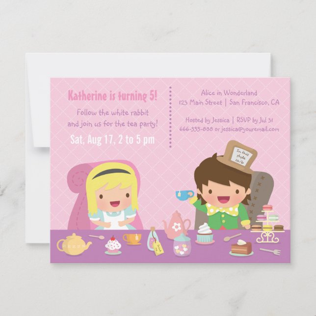 Niedliches Alice im Einladung (Vorderseite)
