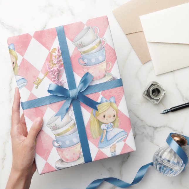 Niedliches Alice im Wunderland-Geschenkpapier Geschenkpapier (Schenken)
