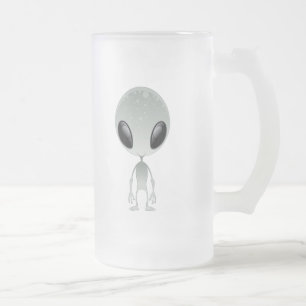 Niedliches alien mattglas bierglas