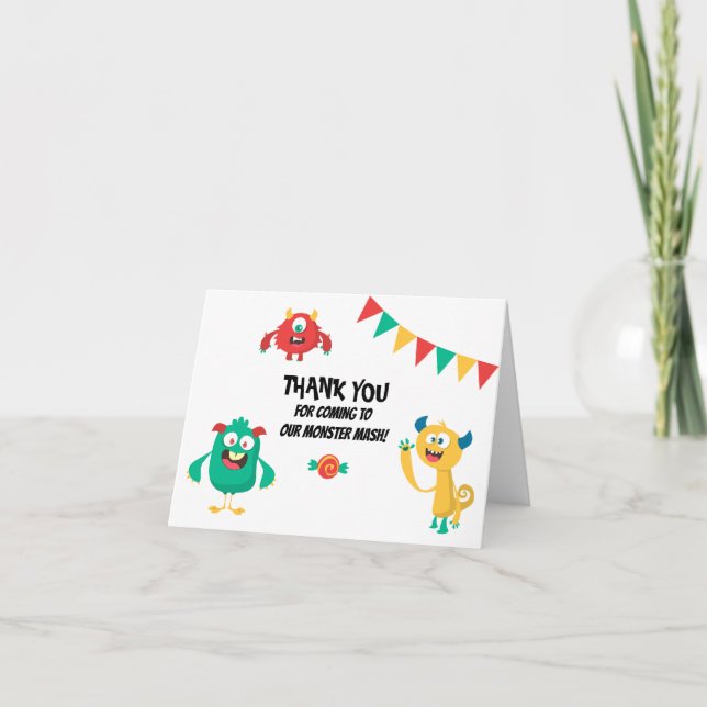 Niedliches alles- Gute zum Geburtstagmonster Dankeskarte (Vorderseite)