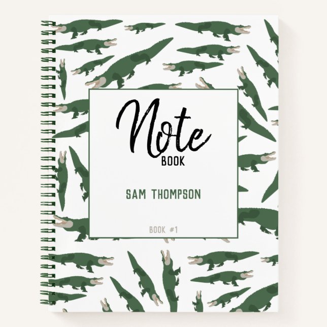 Niedliches Alligator-Krokodil-Muster Notizbuch (Vorderseite)