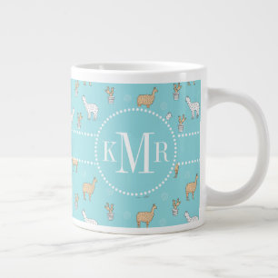 Niedliches Alpaca-Llama-Kakteen-Muster Jumbo-Tasse
