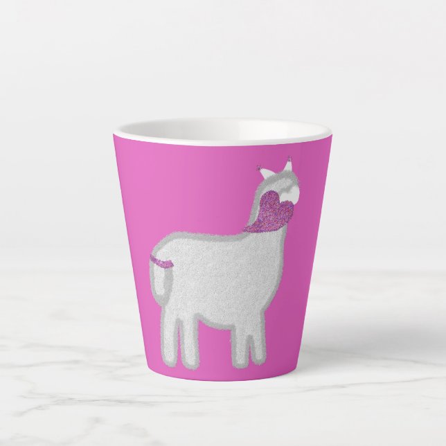 Niedliches Alpaca mit Glitzer Milchtasse (Vorderseite)