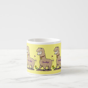 Niedliches Alpaca mit Schmetterling-Cartoon Espressotasse
