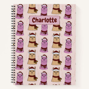 Niedliches Alpaca nahtloses Muster personalisierte Notizbuch
