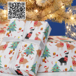 Niedliches Alpaca Weihnachtsmuster Geschenkpapier