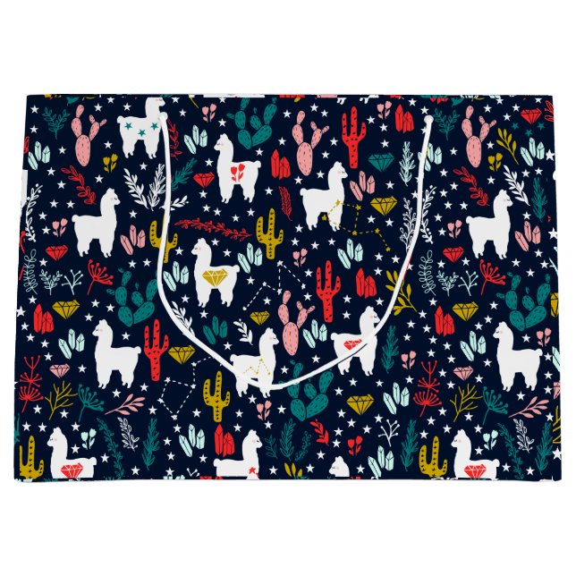 Niedliches Alpaka Große Geschenktüte (Vorderseite)