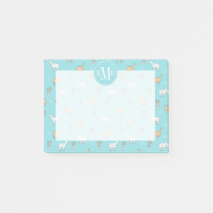 Niedliches Alpaka-Lama-Kaktus-Muster Post-it Klebezettel