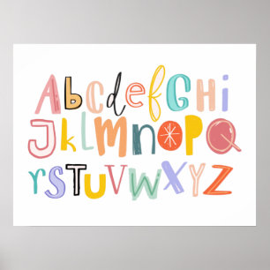 Niedliches Alphabet coole Typografie Poster
