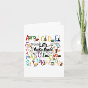 Niedliches Alphabet-Design für Musiklehrer Männer Karte