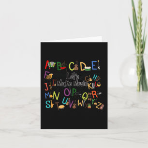 Niedliches Alphabet-Design für Musiklehrer Männer Karte