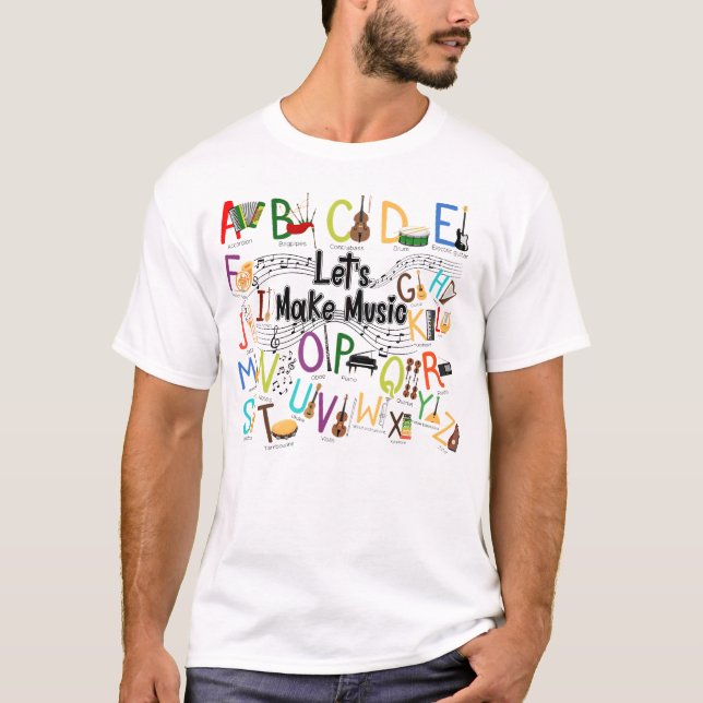 Niedliches Alphabet-Design für Musiklehrer T-Shirt (Vorderseite)