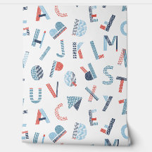 Niedliches Alphabet in rot-weiß