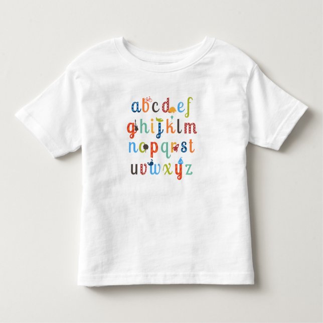 Niedliches Alphabet Kleinkind T-shirt (Vorderseite)
