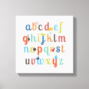 Niedliches Alphabet Leinwanddruck
