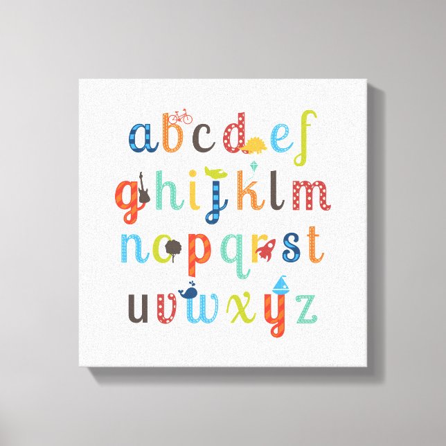 Niedliches Alphabet Leinwanddruck (Vorderseite)