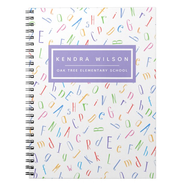 Niedliches Alphabet Muster - Kinder oder Lehrer Notizblock (Vorderseite)