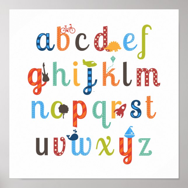 Niedliches Alphabet Poster (Vorne)