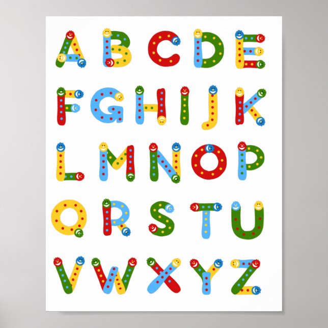 Niedliches Alphabet-Poster Poster (Vorne)