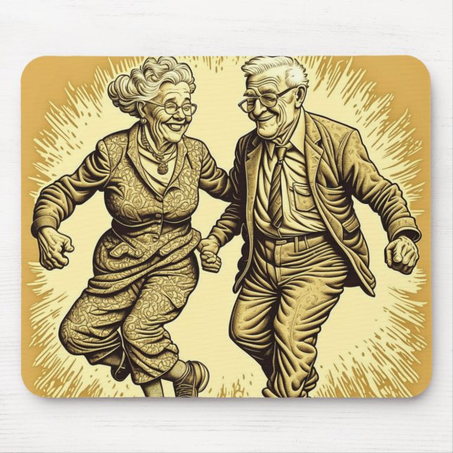 Niedliches älteres Paar tanzen Mousepad (Vorne)
