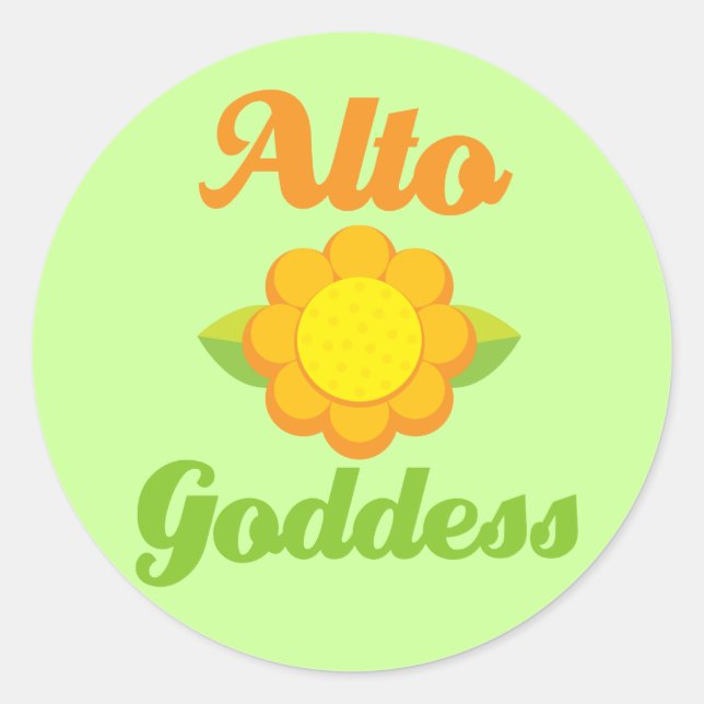 Niedliches Alto Goddess Musikstickergeschenk Runder Aufkleber (Vorderseite)