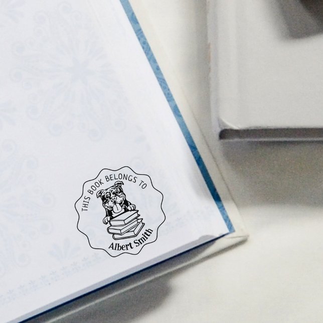Niedliches American Bully Dog Book Gummistempel (Von Creator hochgeladen)