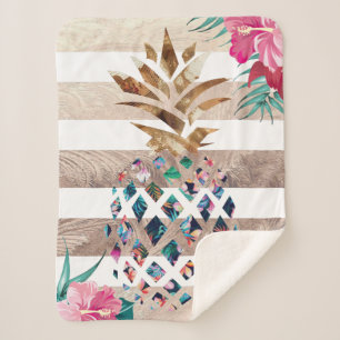 Niedliches Ananapfelgold gestreift Sherpadecke