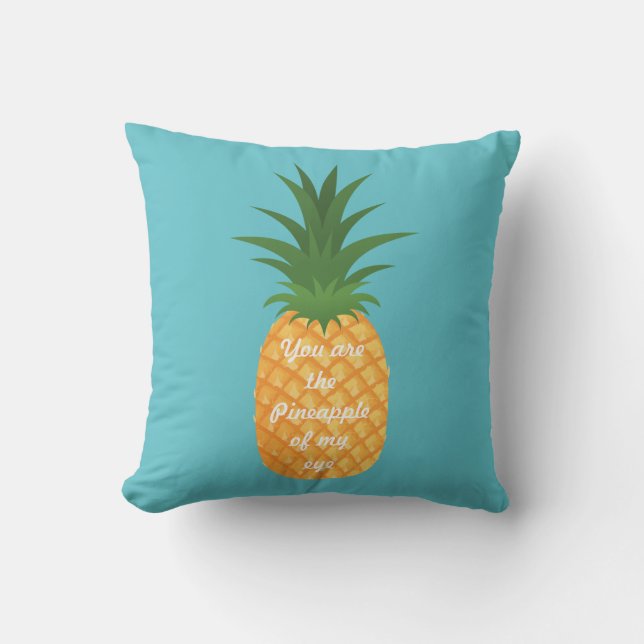 Niedliches Ananas-Grafisches Liebe-Zitat Kissen (Vorderseite)
