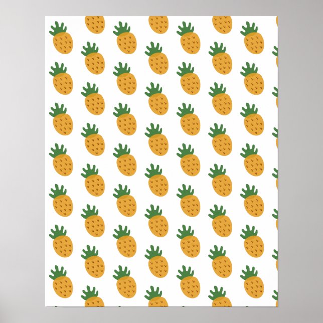 Niedliches Ananas-Muster | Moderne Fertilität IVF Poster (Vorne)