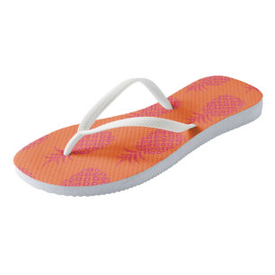 Niedliches Ananas Muster Orange Coral Summer Beach Flip Flops