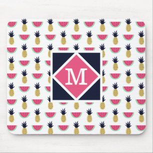 Niedliches Ananas-u. Wassermelone-Gekritzel-Muster Mousepad