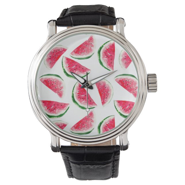 Niedliches Ananas- und Wassermelonmuster Armbanduhr (Vorderseite)