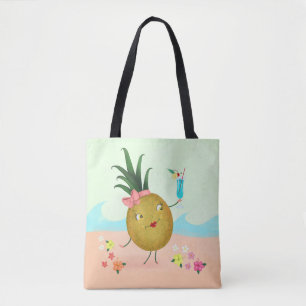 Niedliches Ananas-Zeichen am Strand