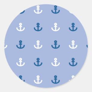 Niedliches Anchor-Muster Runder Aufkleber