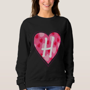 Niedliches Anfangsbuchstabe H Herzmuster für W Sweatshirt