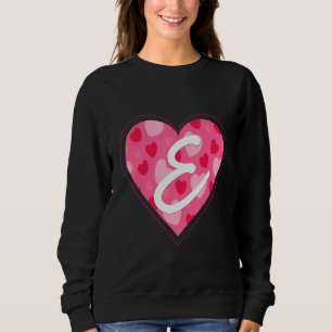 Niedliches Anfangsbuchstaben E Herzmuster für W Sweatshirt