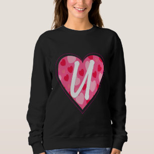 Niedliches Anfangsbuchstaben U Herzmuster für W Sweatshirt