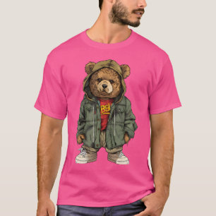 Niedliches Angesagt-Hop-Teddy-Bärendesign T-Shirt