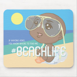 Niedliches angesagtes Baby STRAND-LEBEN hashtag Mousepad